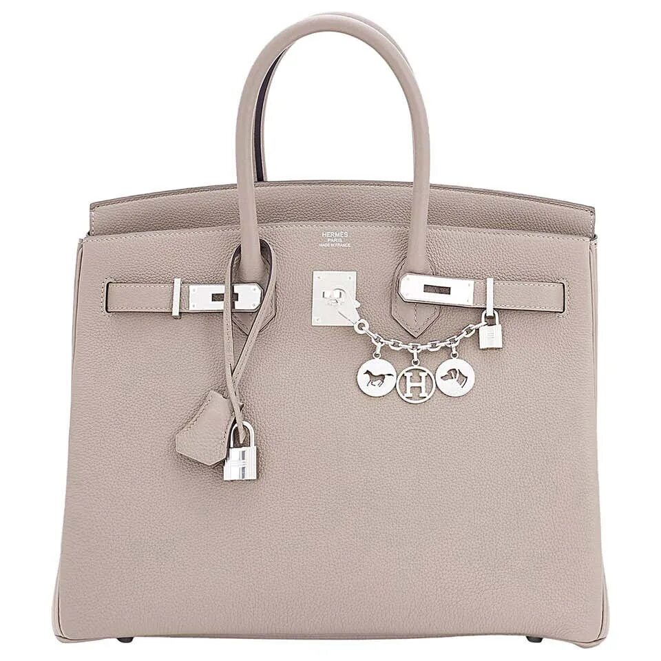 Сумка биркин цум. Birkin 35. Серая сумка Гермес Биркин. Сумка Hermes серая. Hermes Birkin 35 tourterelle.