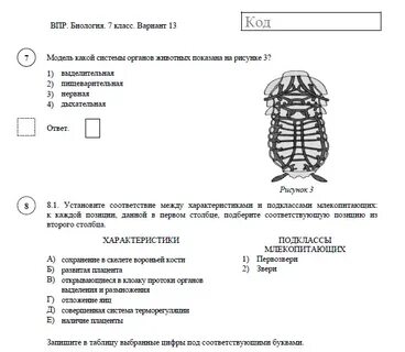 Впр биология класс 2021