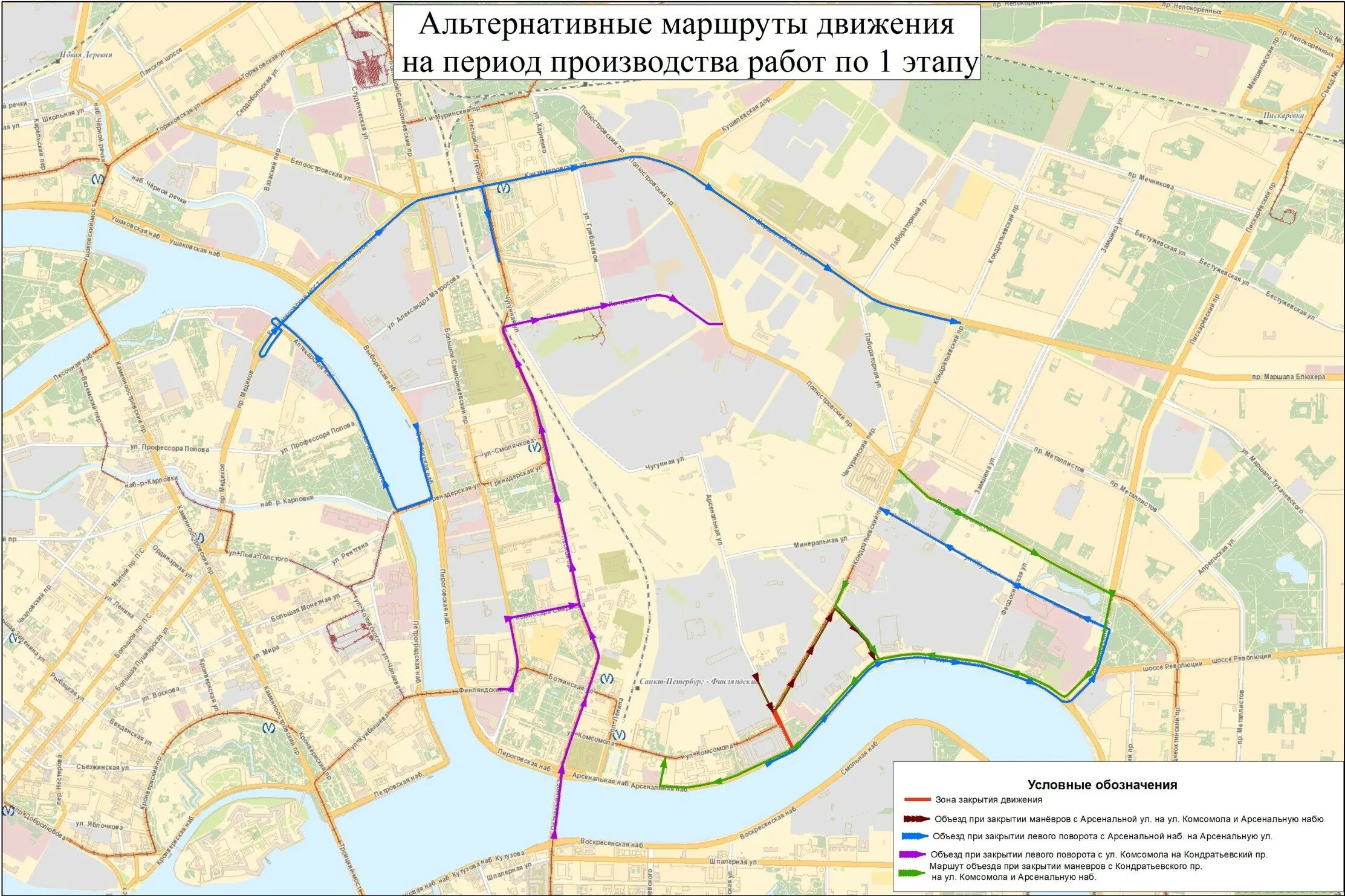 Карту движения транспорта санкт петербурга