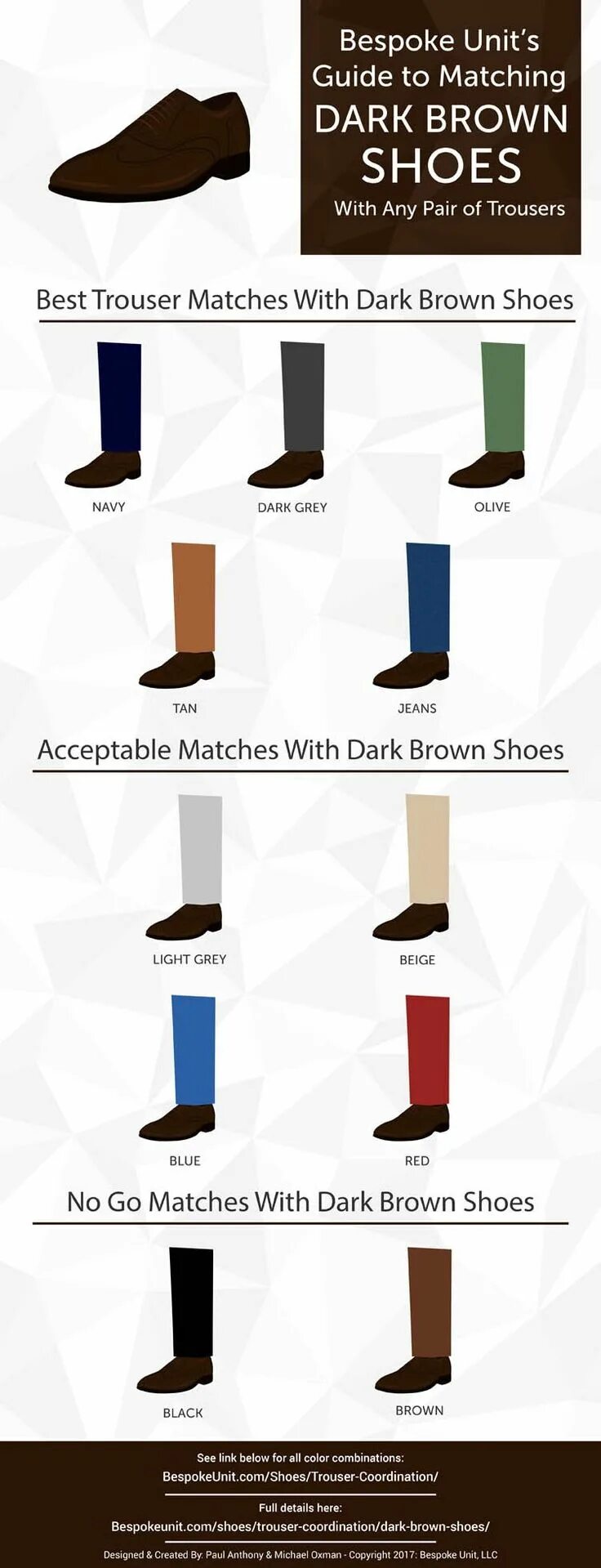 Match guide. Dark Brown Shoes.