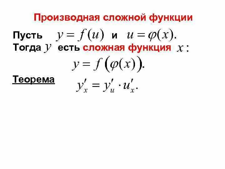 Понятие сложной функции. Определение сложной функции. Производная сложной функции теорема. Функция сложная функция.