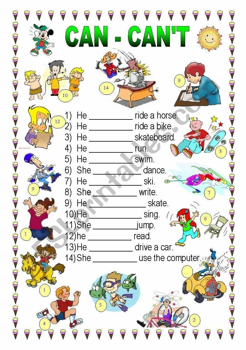 Could you give the exercise. Can can t упражнения. can cant задания. can упражнения для детей. задания на can could.