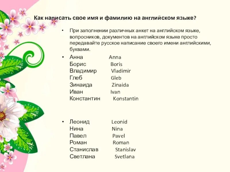 Как записать имя. Имена на английском языке. имя по-английски как пишется. фамилия на английском языке как пишется. как написать имя и фамилию на английском языке.