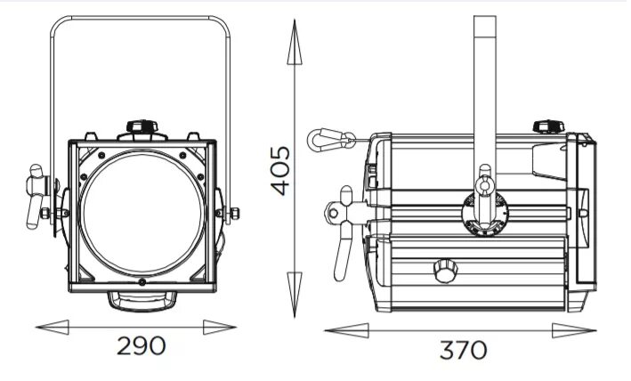 Bj 5000 прожектор габариты. Прожектор театральный с линзой Френеля tsp2000fn-b. Прожектор размеры