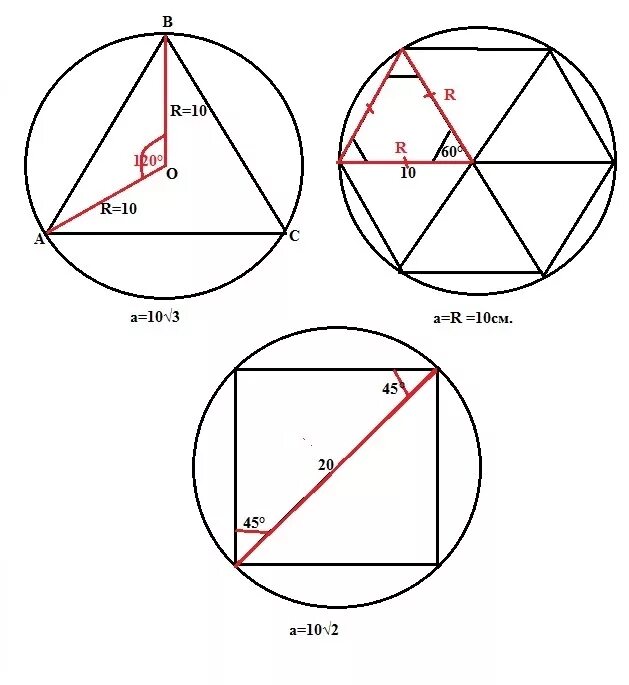 Построить правильный треугольник вписанный. Описанная окружность правильного четырехугольника. Правильный четырёхугольник вписанный в окружность. Правильный четырехугольник вписанный в окр. Правельнытреугольник вписанный в окружность.