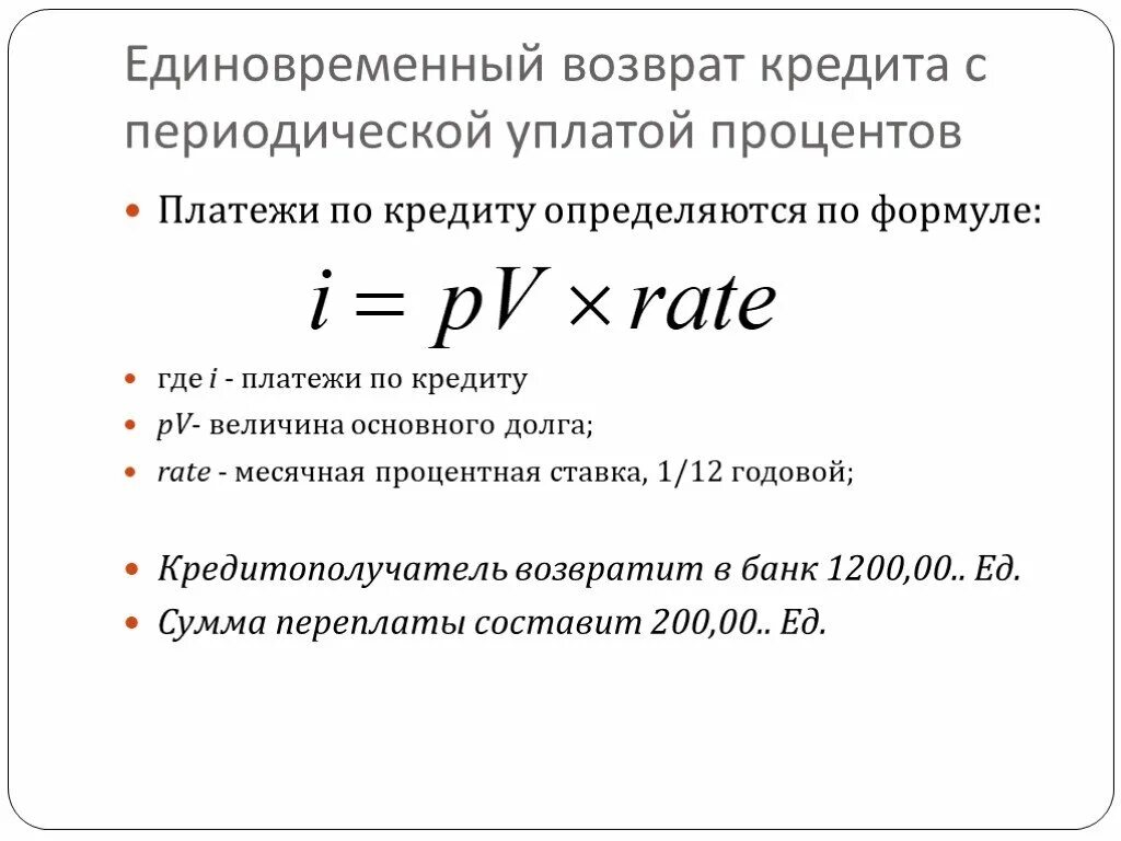 Кредит с возвратом процентов