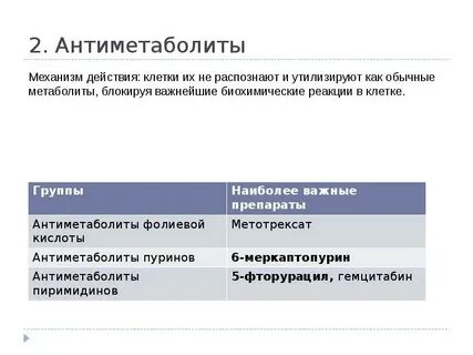 Антиметаболиты это