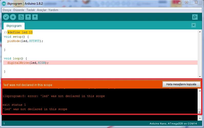 Scope is not defined. Was not declared in this scope arduino. digitalwrite was not declared in this scope. ledpin was not declared in this scope. &#039;f&#039; was not declared in this scope.