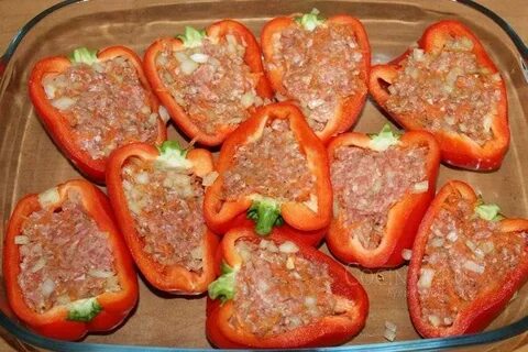 Перец фаршированный с мясом запечь в духовке