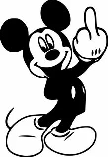 Mickey Mouse Flips Finger Car Truck Wall Window Vinyl Sticker Decal 4.1" x 6" eB