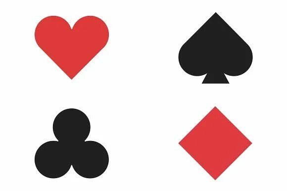 Как выглядят масти карт Mosaic Circle of Poker Playing Card Suit with Main Symbol in the Middle Red He