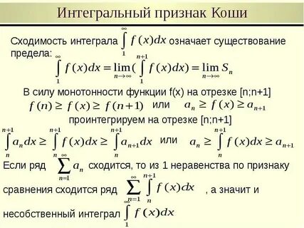Положительные ряды признаки