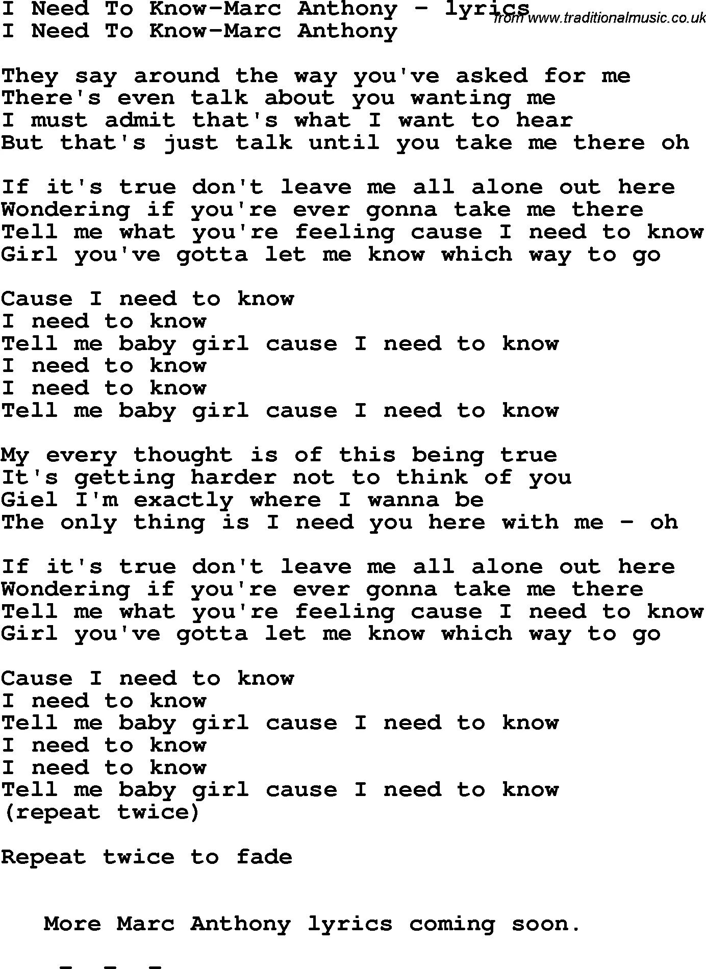 I need to know. Песня i need to know. текст песни i need to know. need to know перевод. марк энтони i need to know.