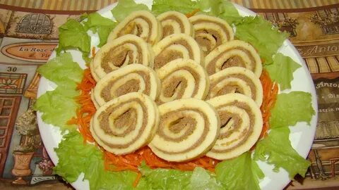 Рулетики из печени на праздничный