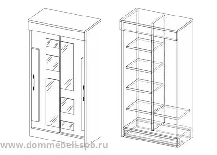 Собрать шкаф купе двухдверный