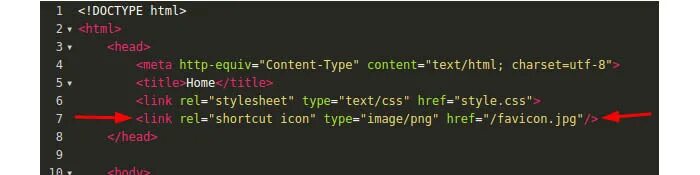 Favicon link html