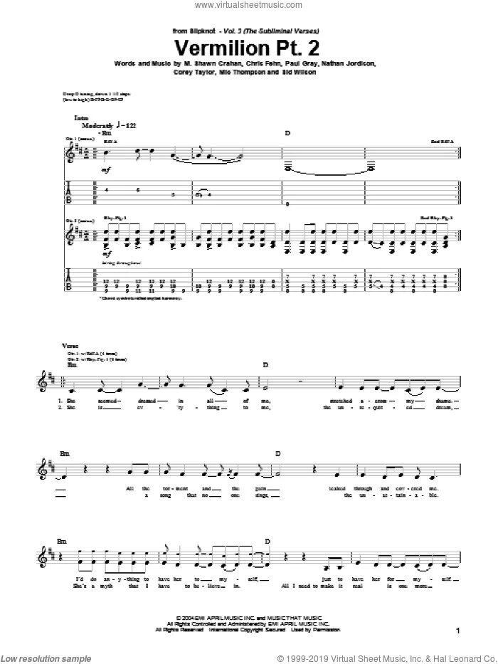 Vermilion part 2. Vermilion pt 2 tabs. табы slipknot. табулатура slipknot vermilion. табулатура slipknot.