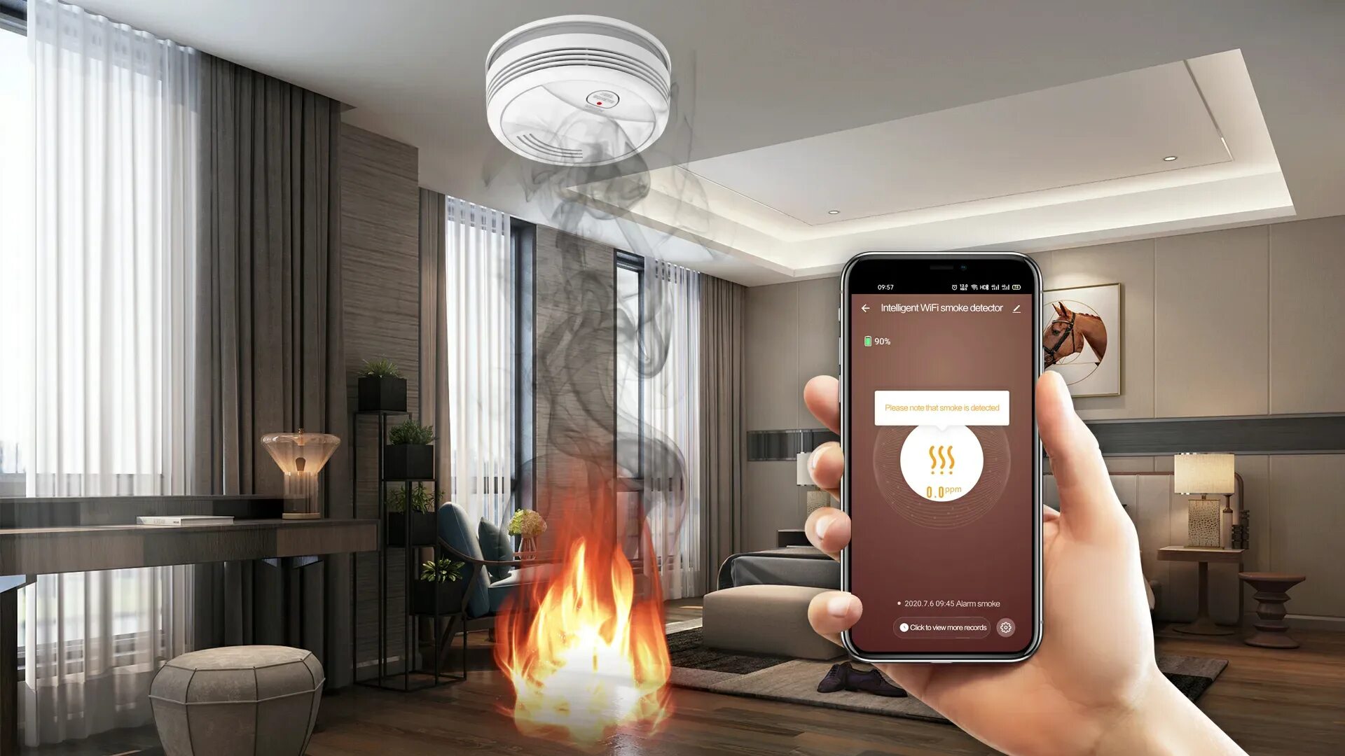 Дом детектор. Умный датчик дыма Xiaomi. Датчик дыма ксяоми Smoke Alarm. Датчик дыма tuya WIFI. Датчик задымления умный дом.