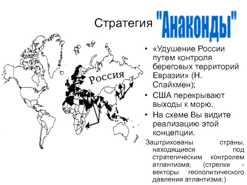 Геополитические планы россии. Геополитика. Концепция анаконды геополитика. Геополитика России карта. Кольцо анаконды геополитика.