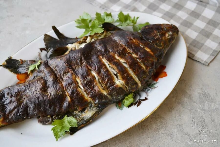 Рецепт линя запеченного