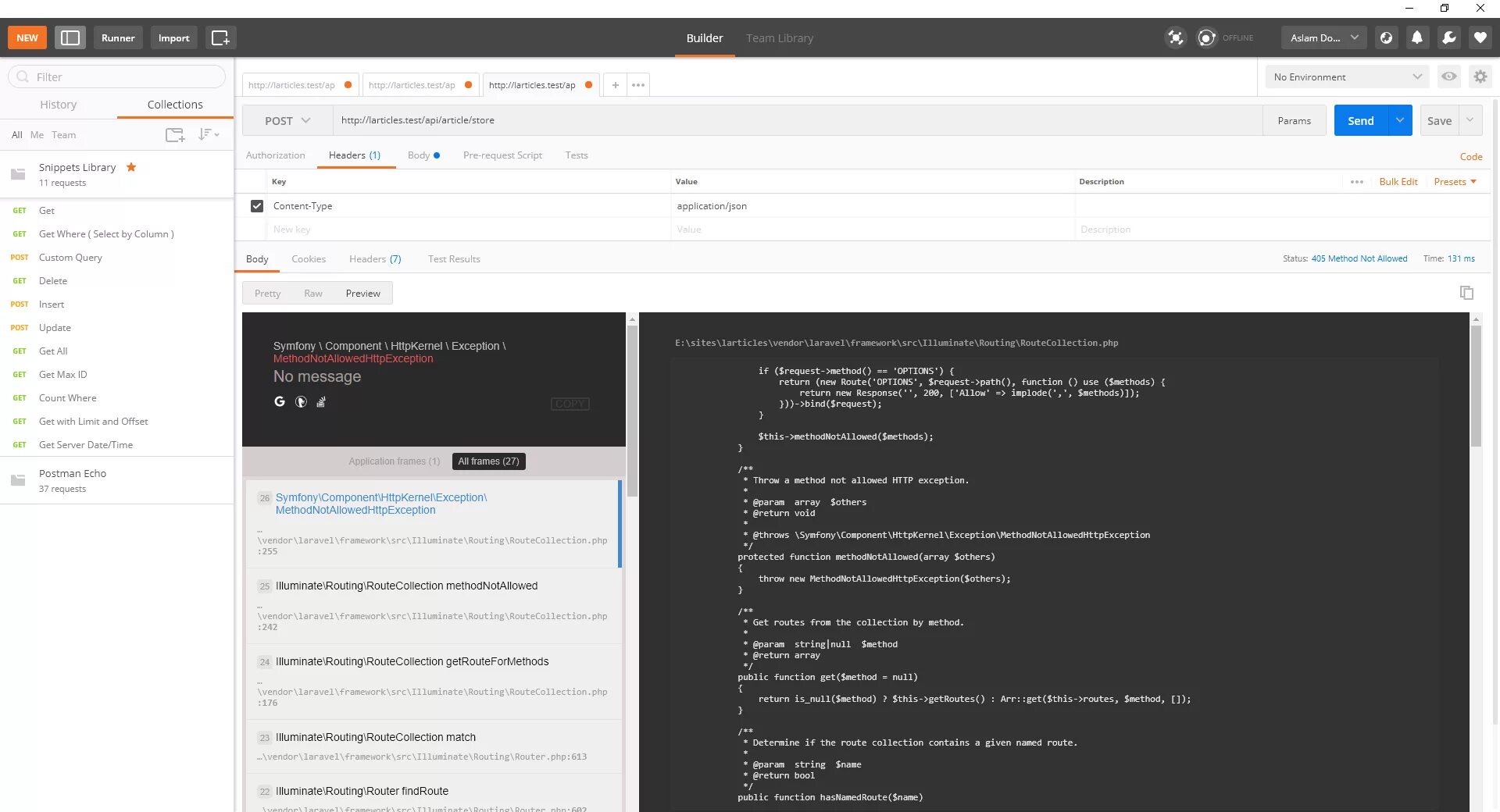 Постман метод options. Ошибка 405 not allowed. Laravel function use. 405 method not allowed