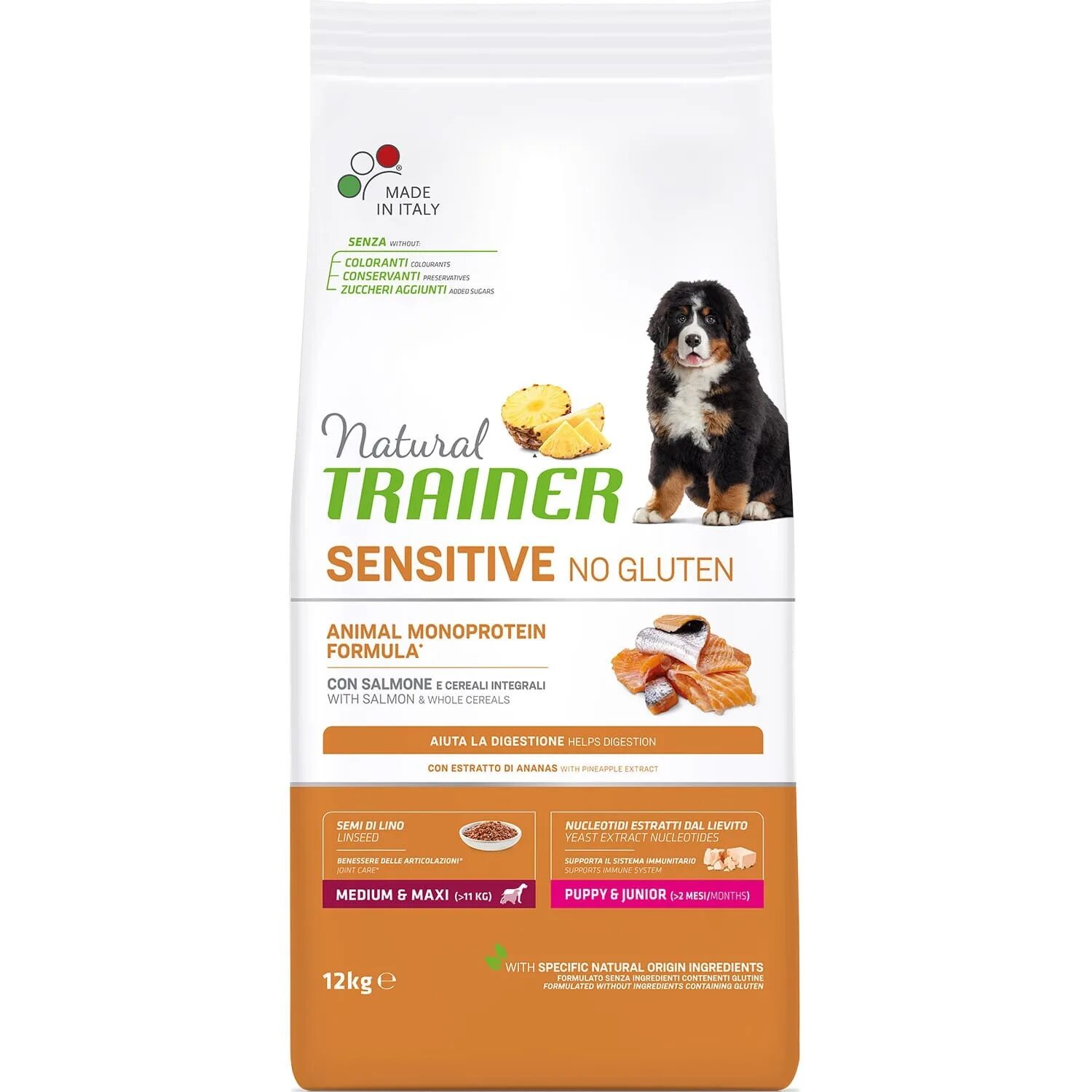 Natural trainer. Корм для щенков Trainer natural. Сухой корм Trainer natural sensitive no gluten Medium & Maxi Puppy & Junior Salmon (12 кг). Trainer natural sensitive для собак. Trainer natural sensitive для щенков.