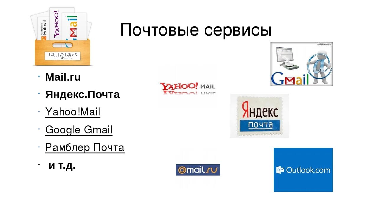 Почта сервис. Сервисы электронной почты. Бесплатные почтовые сервисы. Популярные сервисы почты.