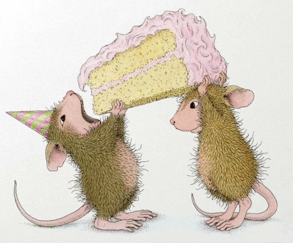 Художник Ellen Jareckie. Мышата художницы Ellen Jareckie. С днем рождения мышка. Забавные мышки иллюстрации.