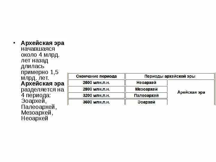 Архейская эра биология 9 класс. Архей период таблица. Архейская Эра периоды. Архейская Эра таблица. Эра Архей период таблица.