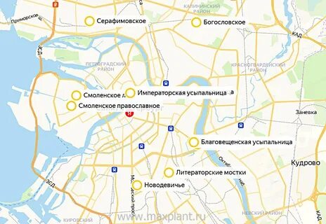 Кладбища санкт петербурга на карте