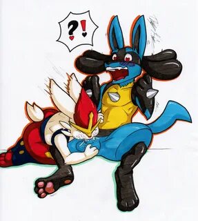 cinderace, lucario, nintendo, hi res, simple background, traditional media ...