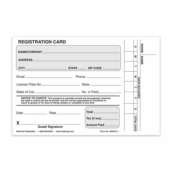 Registration Card. Регистрационная карта. Регистрационная карта в гостинице. Hotel Registration Card.