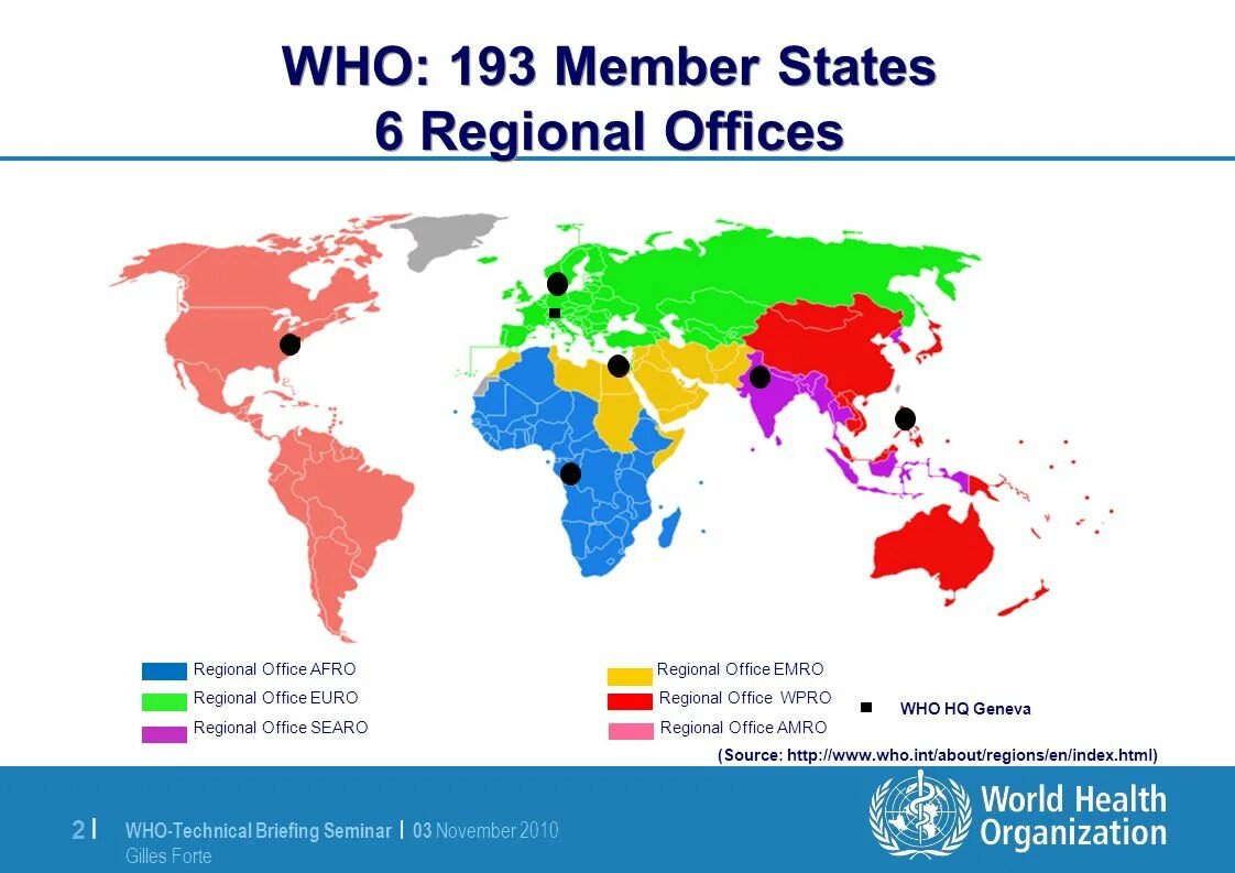 World Health Organization. The World Health Regions. World Health Organization History. World Health Organization main Office. Who regions