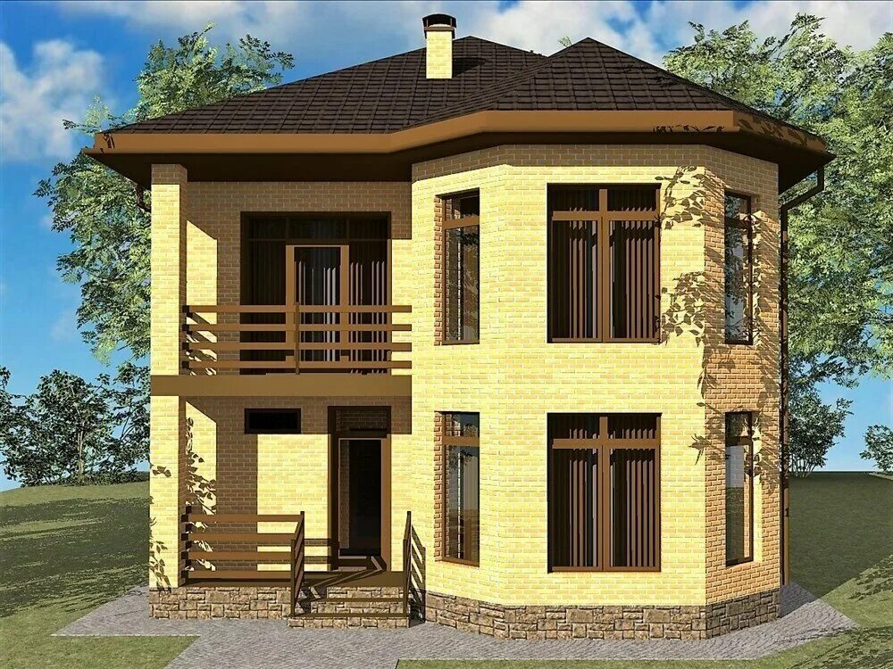 Каркасный дом с эркером фото - DelaDom.ru