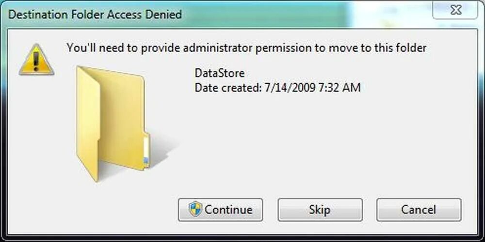 File system access denied. Папка system32.