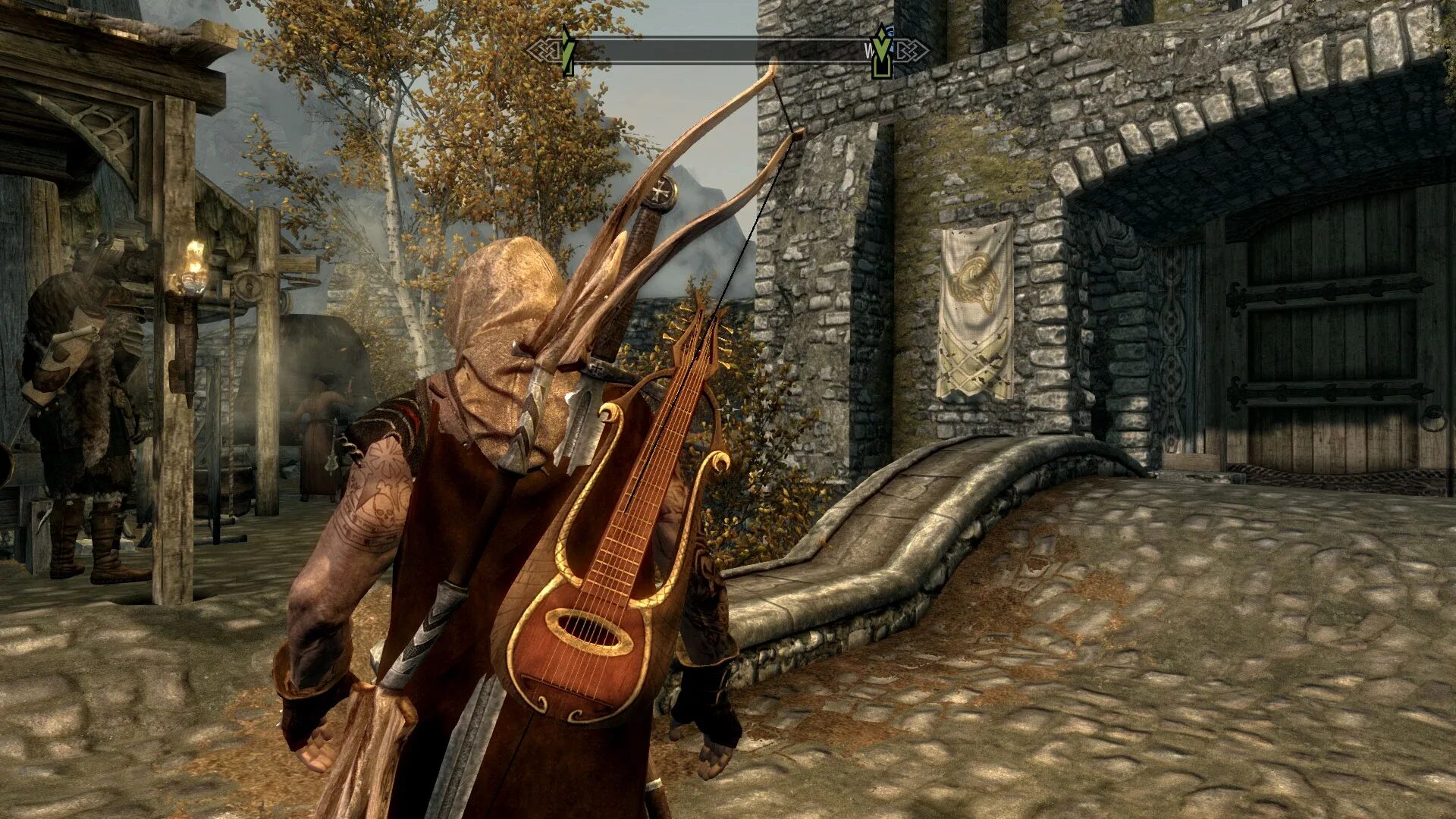 Скайрим мод бард. Орк бард скайрим. Коллегия бардов скайрим. Лютня морровинд. Лютня скайрим.