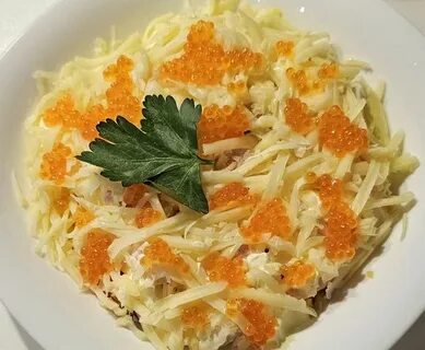 Вкуснейший салат с красной икрой