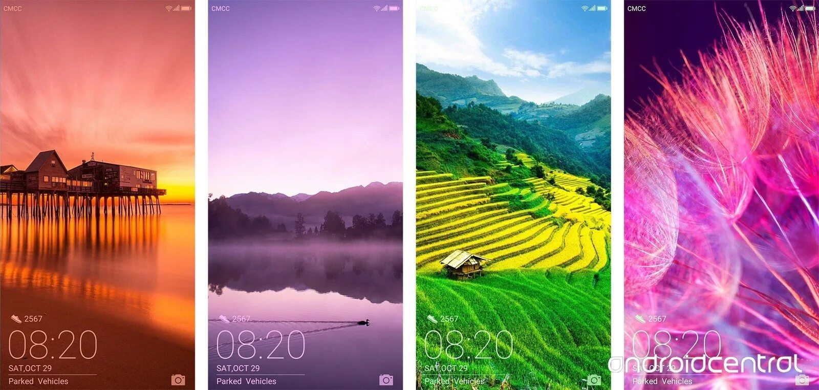 Поменять обои на huawei. Стандартные обои на смартфон.