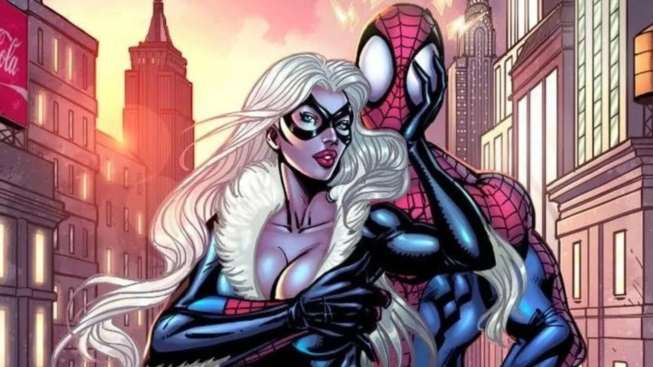 Женщина кошка и человек паук. Фелиция харди marvel spider man. Скотт кэмпбелл марвел. Человек паук и кошка 18. Джей скотт кэмпбелл чёрная кошка.