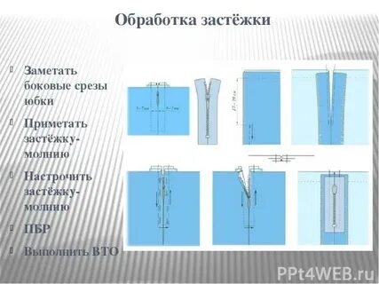 Боковые швы прямой юбки