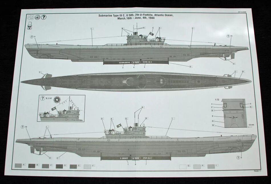 U-505 подводная лодка. Revell German Submarine Type IX C u505 late 05114 1 72. Модель немецкой подводной лодки u-505. U-505, подводная лодка типа IX-C..