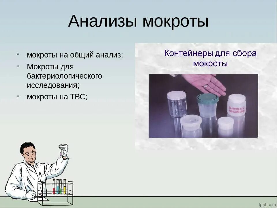 Взятие мокроты. Исследование мокроты. Анализ мокроты. Общий анализ мокроты. Сбор мокроты.