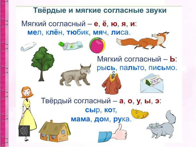 Дифференциация твердых и мягких согласных