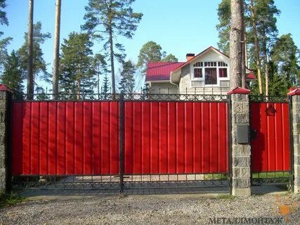 Заборы из профнастила фотогалерея для частного дома