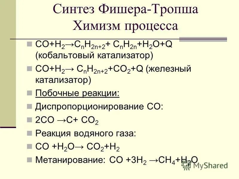 Метанол и угарный газ реакция