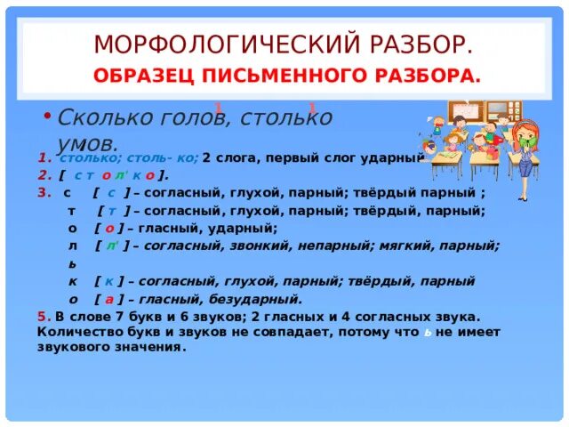 Разбор по буквам слово язык. Образец письменного разбора. Грамматический разбор. Грамматический разбор пример. Россия фонетический разбор.