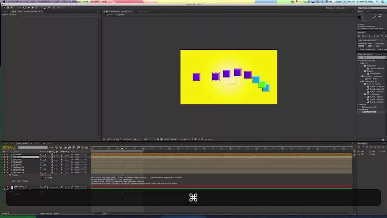 Position after effects. Offset after effects.