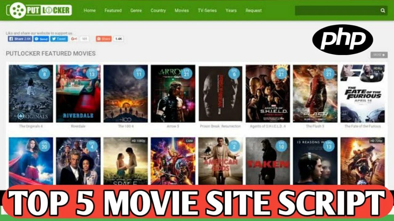 Movies site. Php movie script.