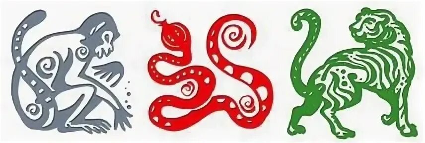 Изображение животных восточного календаря. Год змеи вытынанки. Символ обезьяны. Символ года змея.