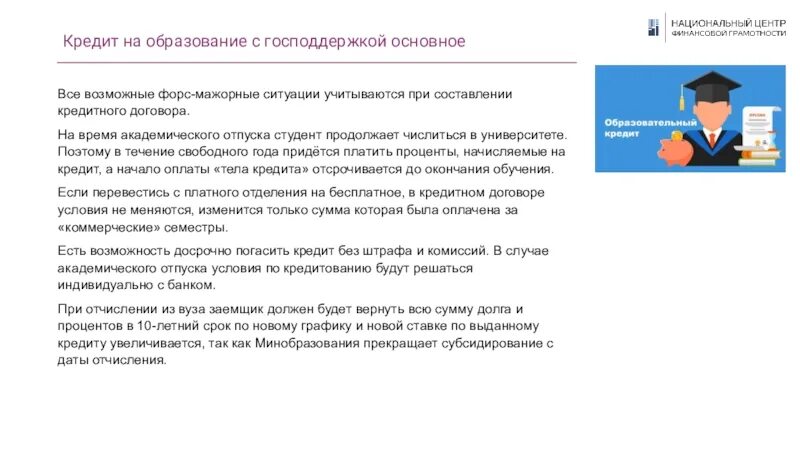 Сроки академа. Кредит на образование с господдержкой. Кредит сообщение. Кредит на образование с господдержкой доклад. Кредит на образование презентация.